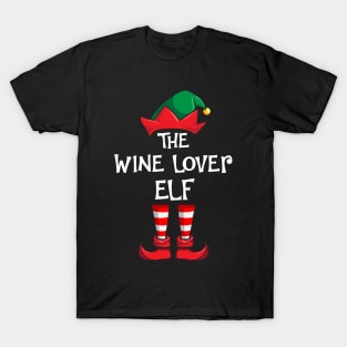 Wine Lover Elf Matching Family Christmas T-Shirt